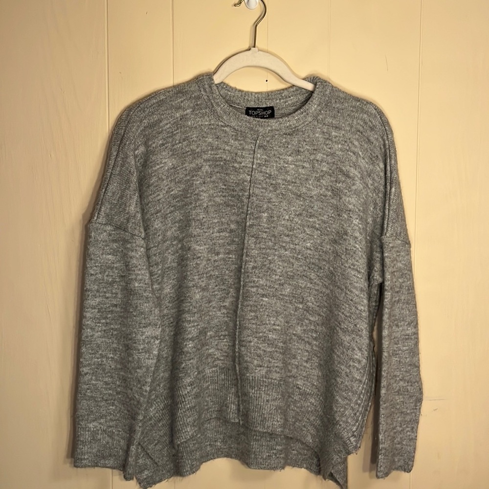 Topshop Grey Sweater with Zippers - 4